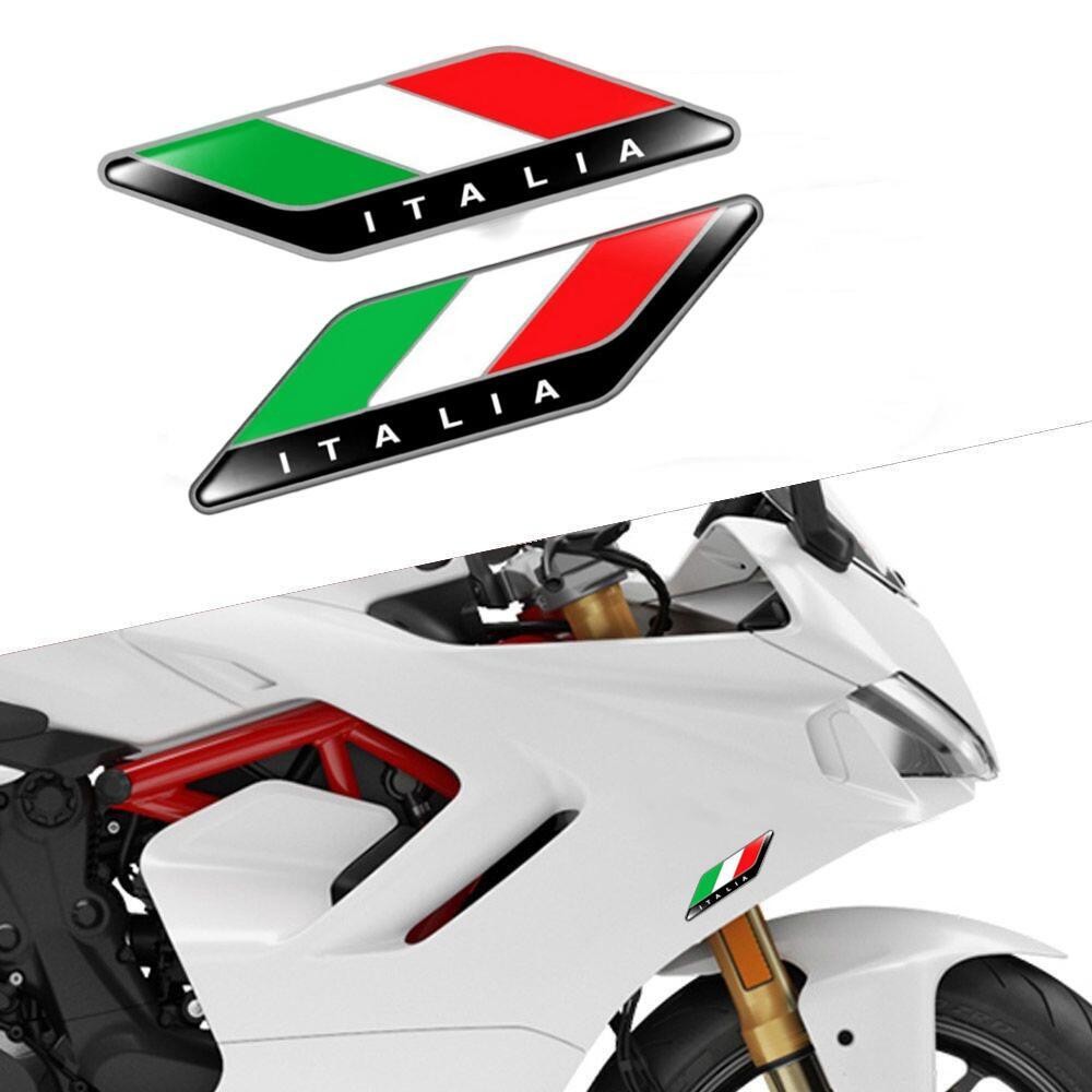 Model Kit Vespa - 2Pcs/Pair 3D Tricolor Flag Emblem Badge