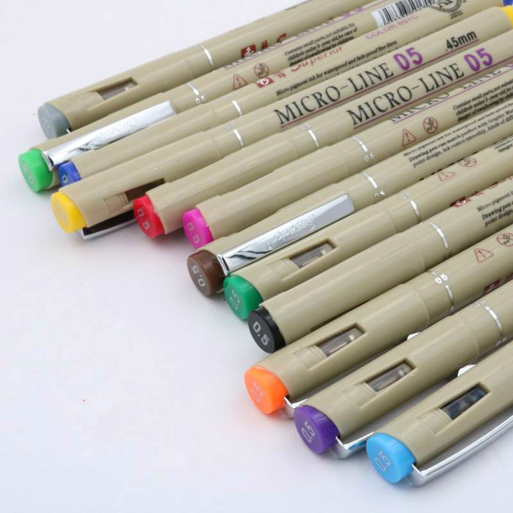 12 Colors Porous-Point Pens Dr - Panel Line Marker 评论和价格